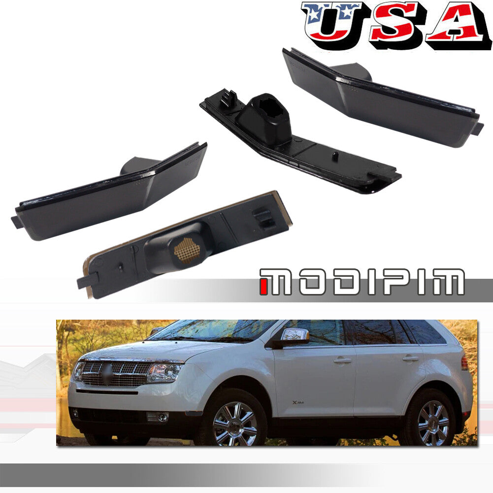 for Lincoln MKX 07-10 Smoked Front and Rear Left Side Marker Light Cover 4 pcs - v