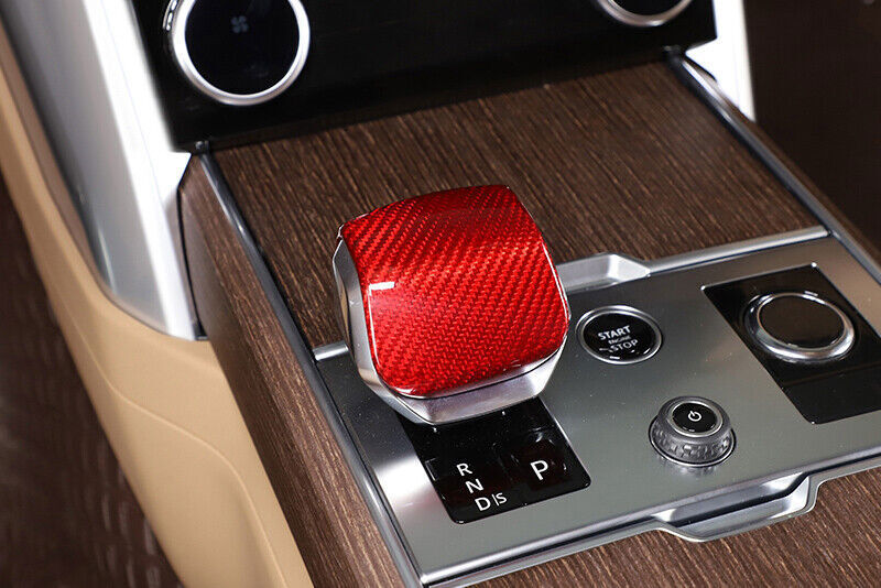 Red Carbon Fiber Console Gear Shift Knob Trim for Range Rover Sport 2023-2024 n