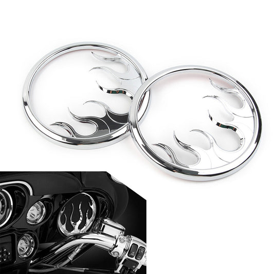 for Harley Electra Glide 2014-2022 Chrome Front Speaker Grill Accent Trim Cover Q