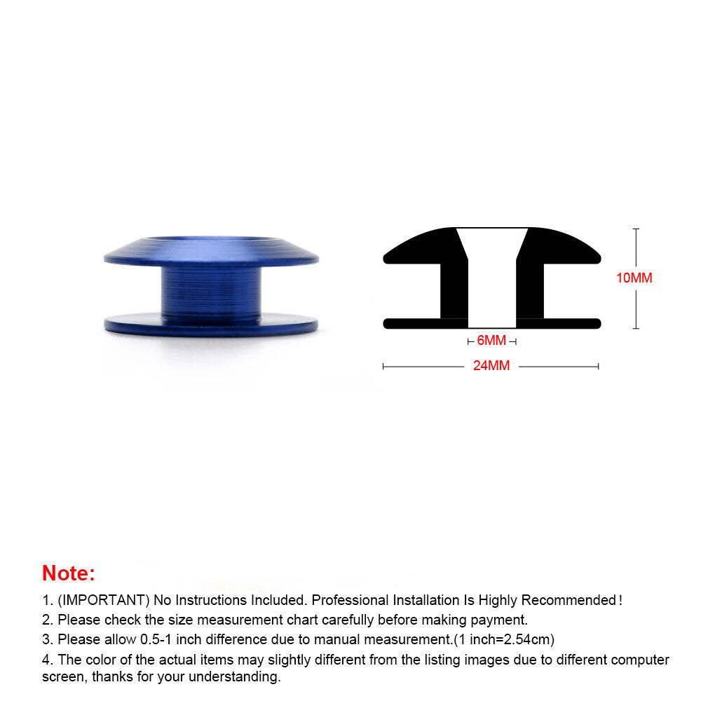 JDM Quick Release Fasteners Bumper Trunk Fender Hatch Lids Kit Aluminum Blue