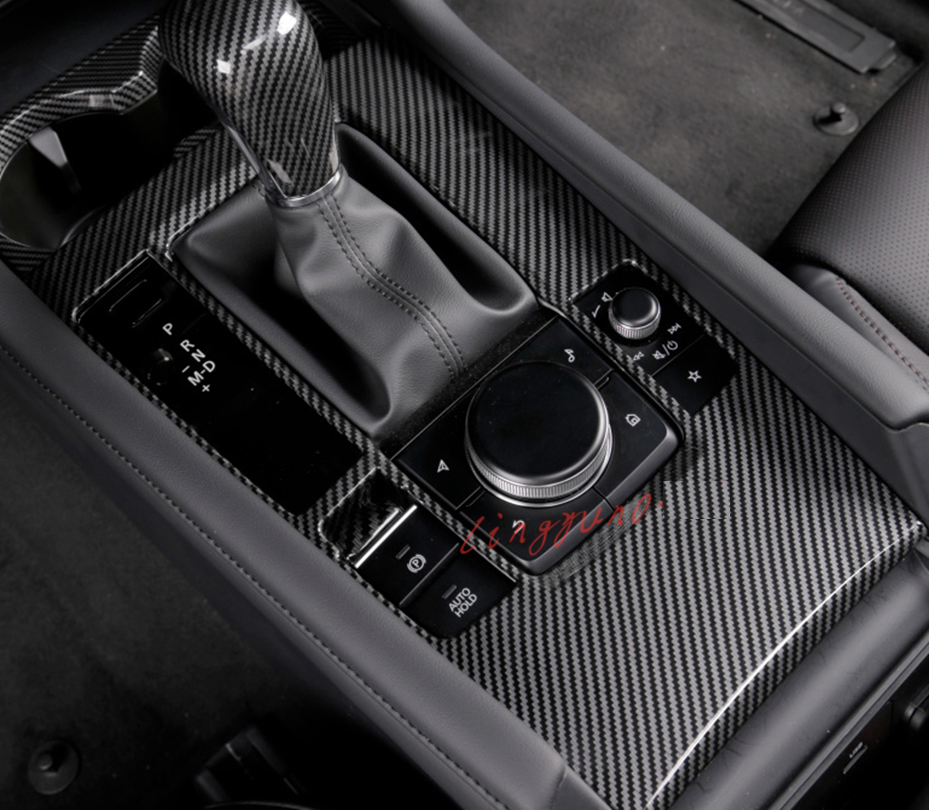 for Mazda 3 2019-21 ABS Carbon Fiber Indoor Control Panel Cover Trim