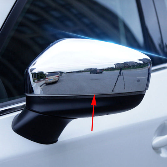 for Mazda CX5 KF 2017-22 Pair Rear View Side Mirror Cap Cover Trim Chrome Parts