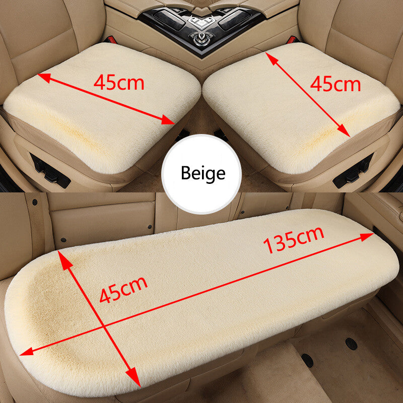 1Pc Car for Seat Cover Front Cushion Plush Soft Comfort Pad Protector Mat Warm Beige