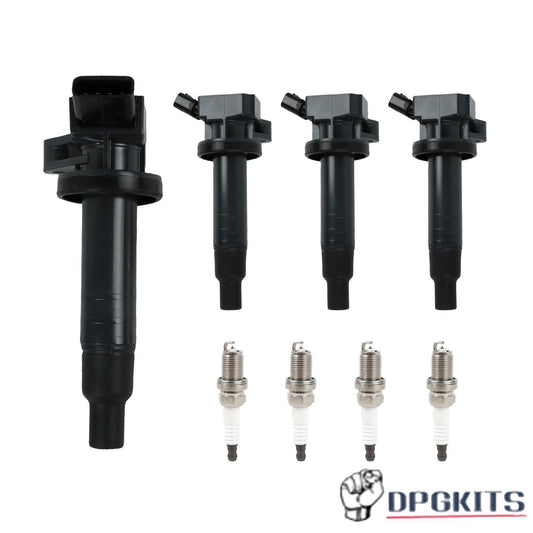 4Pcs Ignition Coils + Spark Plugs for Toyota Celica GT Matrix for Corolla 1.8L UF315