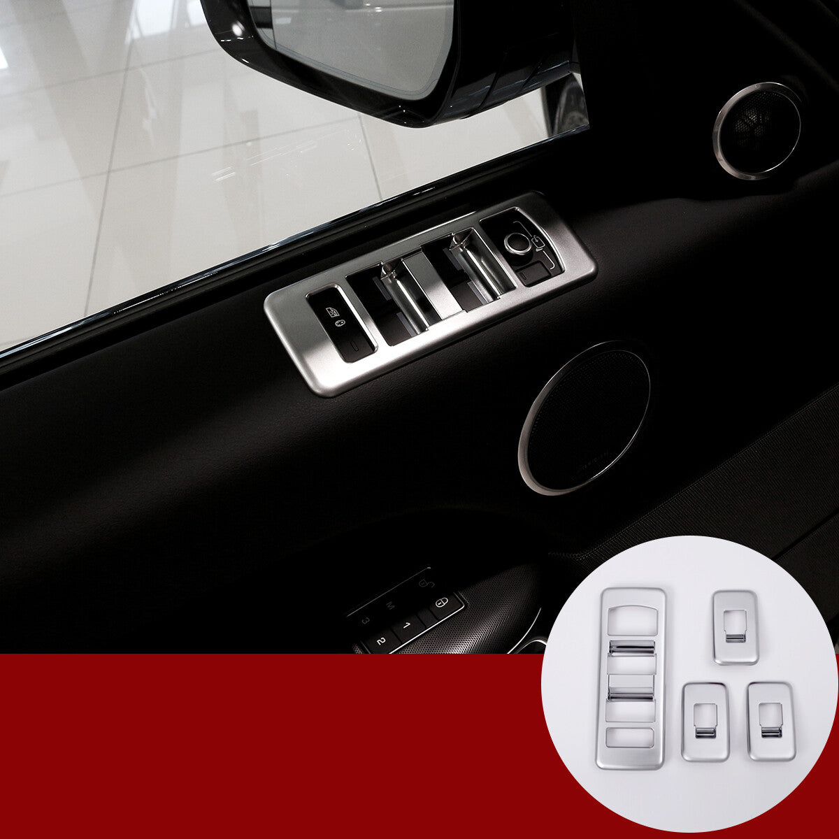 Suitable for 2014-2017 for Range Rover Sport HSE Luxury Silver window switch decorative cover. n