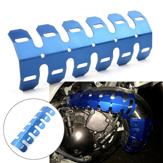 For Dirt Bike Motorcycle Blue Exhaust Muffler Pipe Heat Shield Cover Heel Guard Q