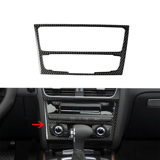 Carbon Fiber Console CD Panel Trim Cover Fit for Audi for A4 B8 for A5 Q5 B7 2009-2016