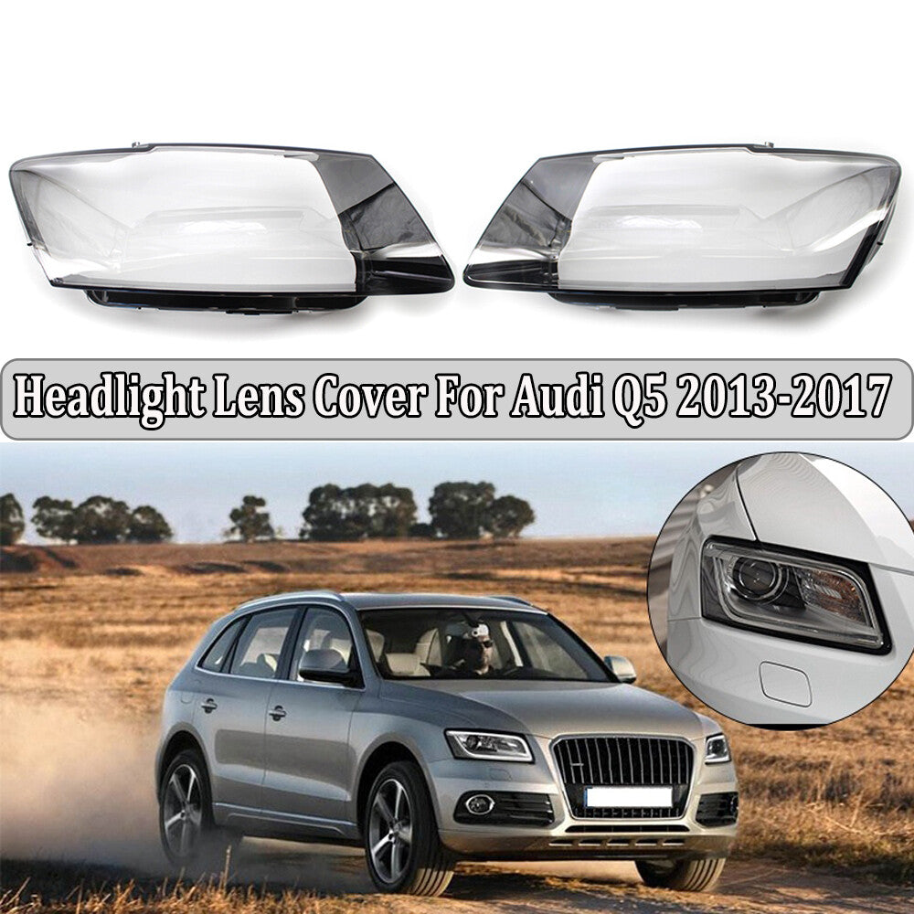 Left + Right Headlight Lens Protective Cover for Audi Q5 2013 - 2017