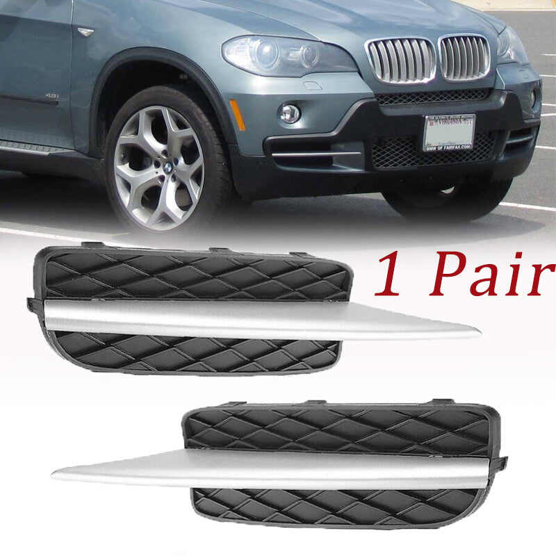 Chrome trim on the left and right outer grille covers of the front bumper is suitable for 2007-2010 for BMW X5.