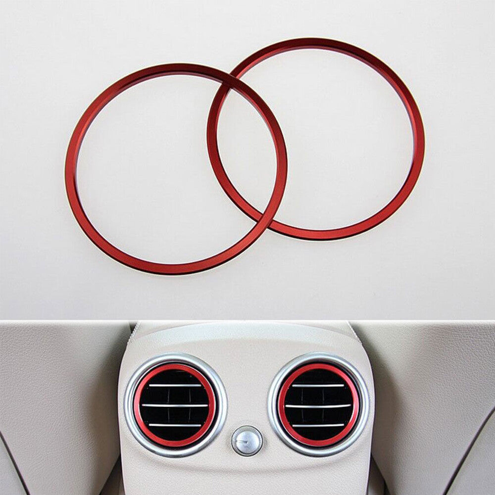 7Pcs Red Air Vent Outlet Ring Cover Trim for Mercedes-Benz C Class W205 2014-17