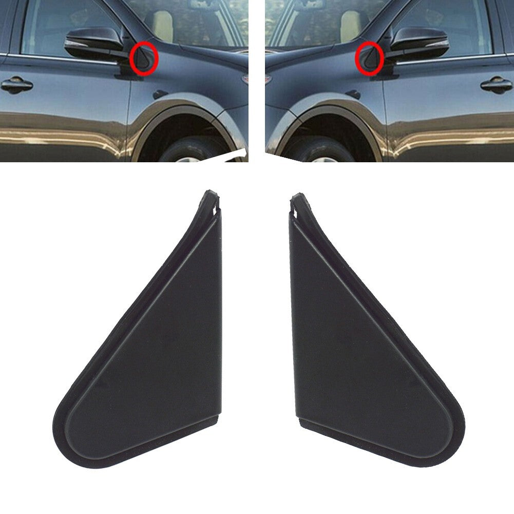 Pair Side Door Wing Mirror Corner Triangle Cover Trim for RAV4 13-18 v