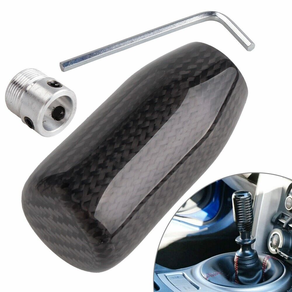 Universal Real Black Carbon Fiber Manual MT Gear Stick Shift Knob Shifter Lever