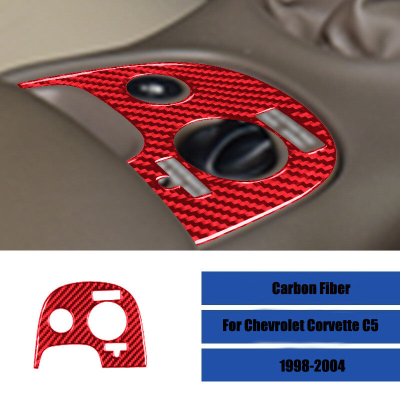 Red carbon fiber car traction control console trim for Corvette C5 1998 - 2004 - n
