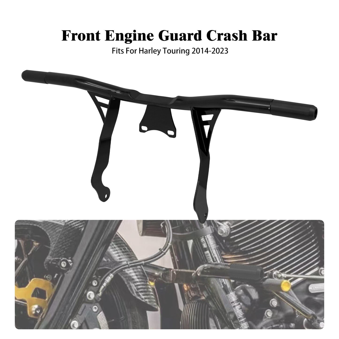 Highway Footpeg Engine Guard Crash Bar for Harley Road King Electra Glide 14-23