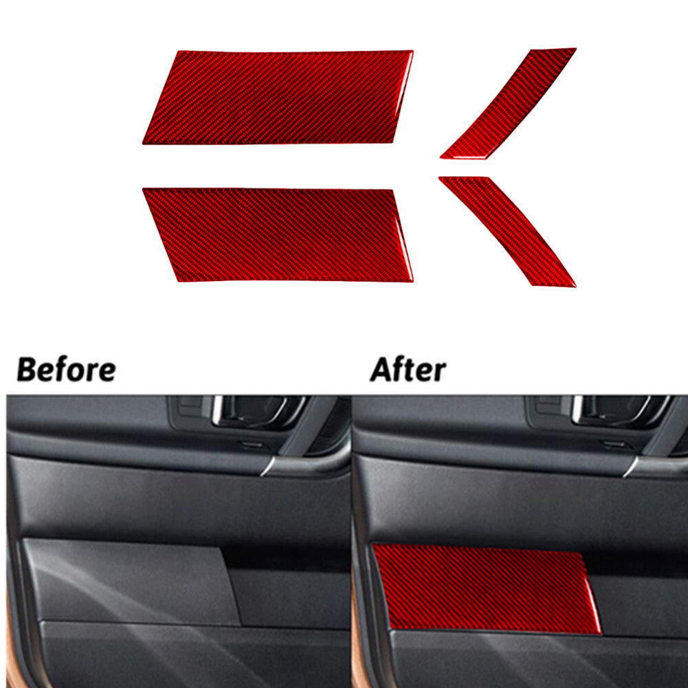 7Pcs Red Carbon Fiber Rear Door Control Cover Trim for Hyundai Azera 2006-2011 v