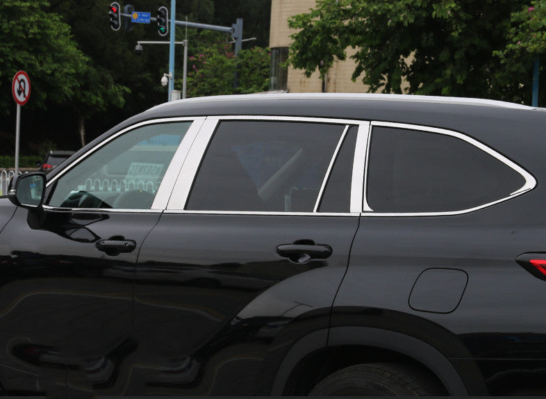 for Toyota Highlander 20-23 Chrome Steel window Pillar Post Cover strip Trim 16x