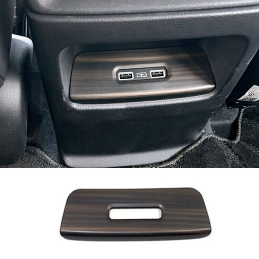 for Honda CR-V CRV 2023-2024 Wood Grain Rear USB Socket Charger Panle Cover Trim