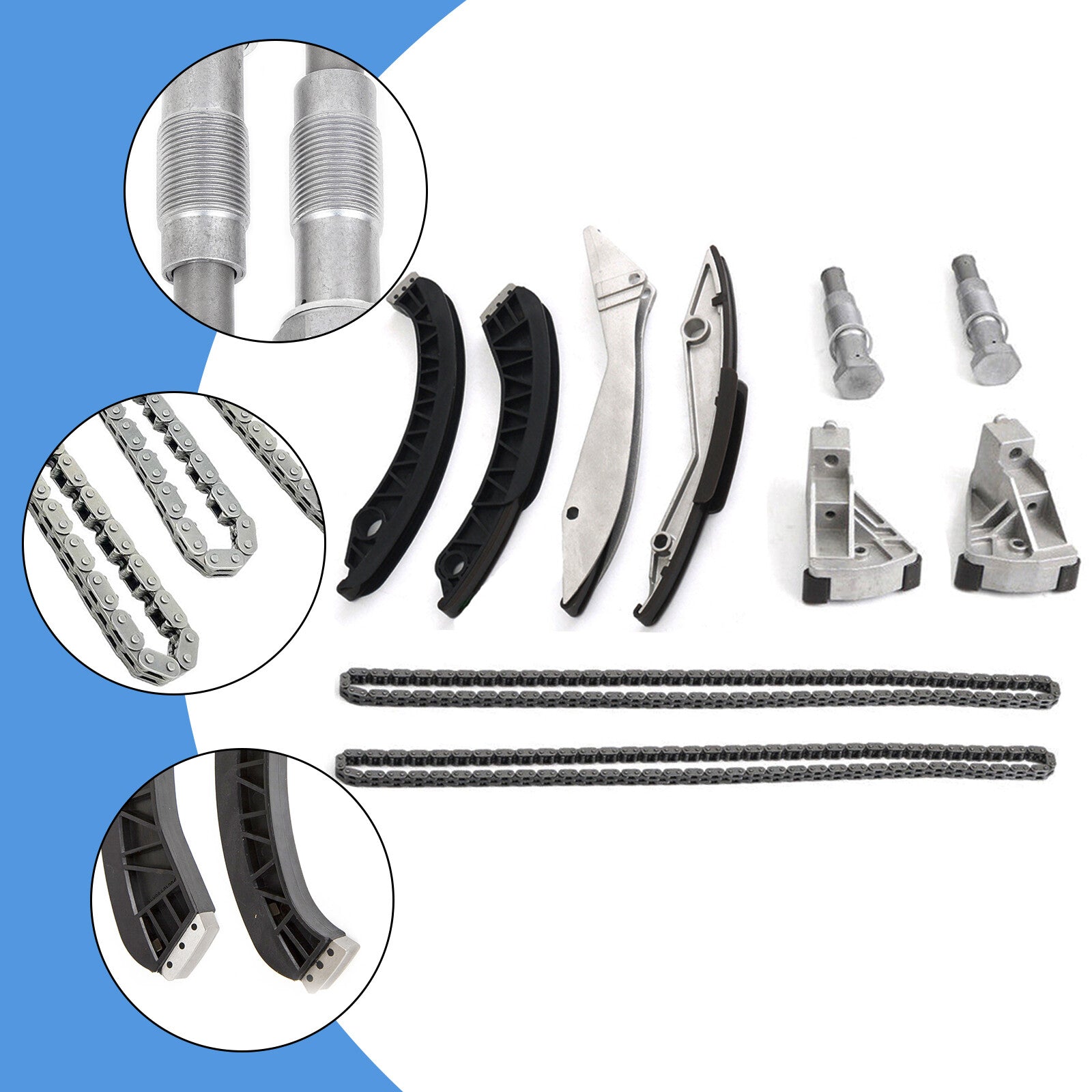 10-piece N62B timing chain kit, new, for E53, E60, E64, E65, E67, X5, 550i, 650i, 750i- n
