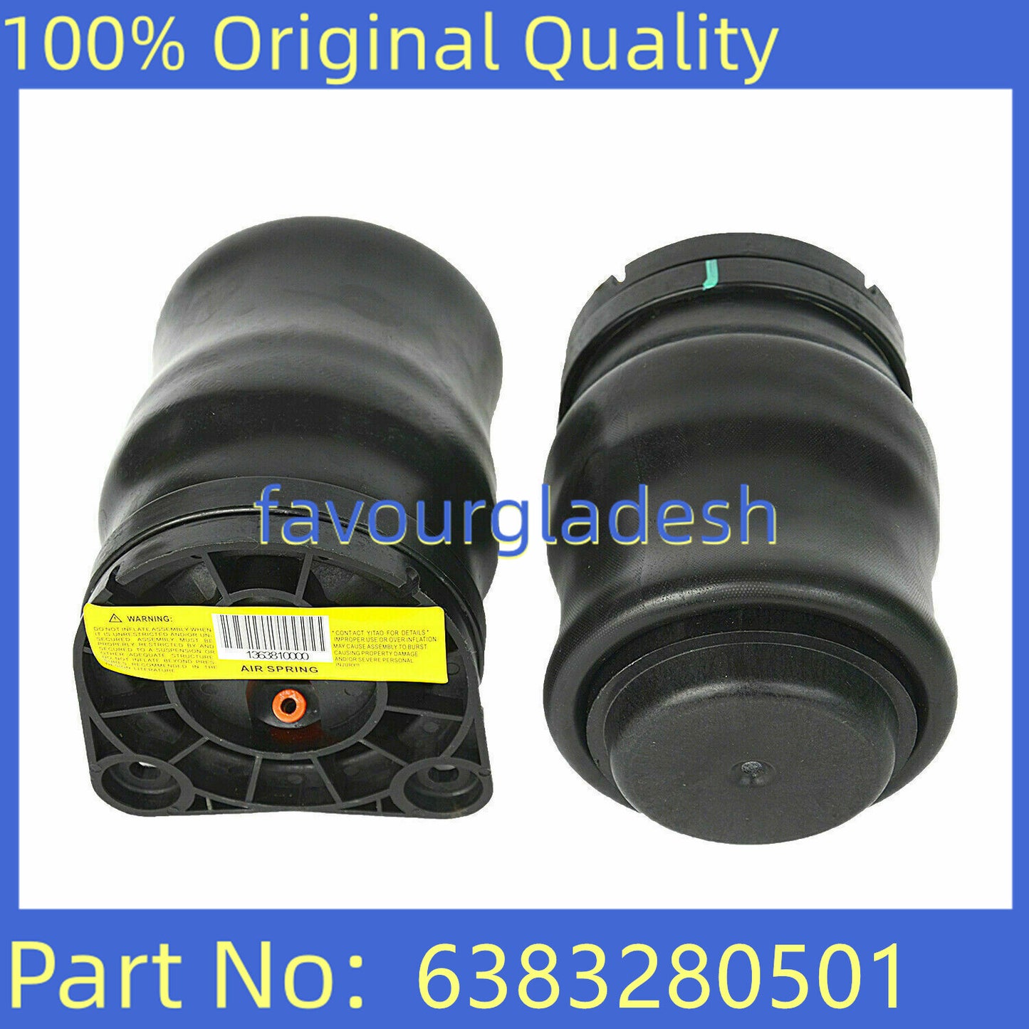 2X Rear Air Suspension Spring Bag for Mercedes V Class Vito W638 6383280501