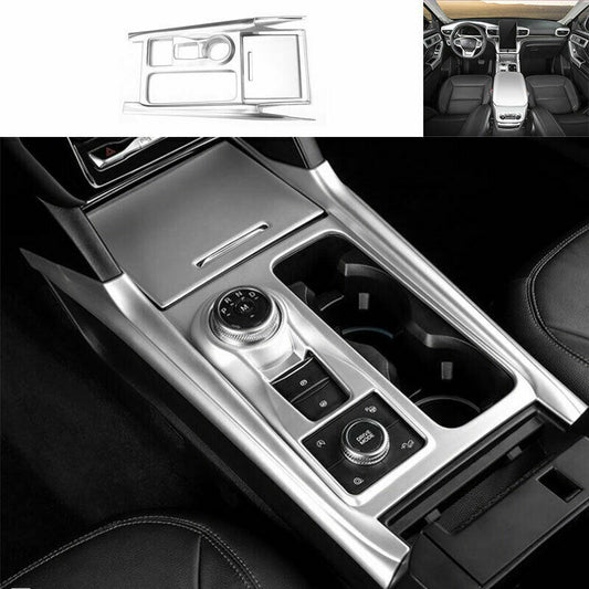 Matte ABS Chrome Gear Shift Box Panel Cover Trim Fit for Ford Explorer 2020-2022