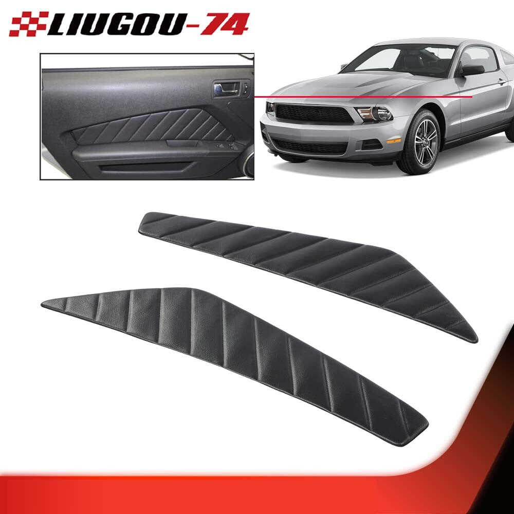 Fits 2010 2011 2012 2013 2014 for Mustang Door Panel Insert Pleated Black - v