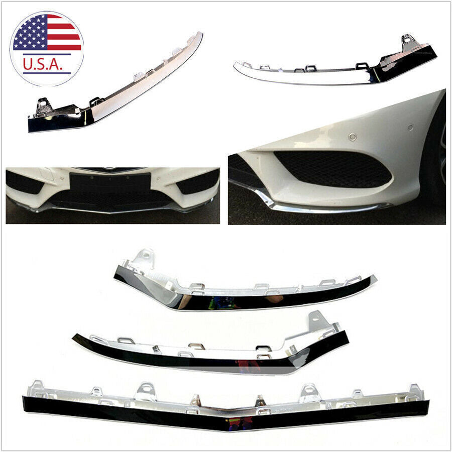 3x Car Front Bumper Lower Chrome Trim Molding Chrome for Benz E-Class W212 E350