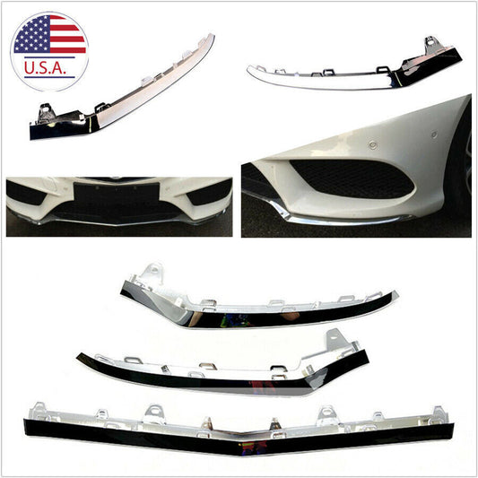 3x Car Front Bumper Lower Chrome Trim Molding Chrome for Benz E-Class W212 E350