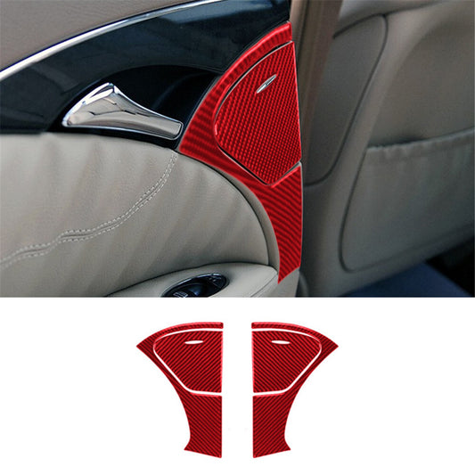 Red Carbon Fiber Rear Door Armrest Cover Trim for Mercedes-Benz W211 2003-2009