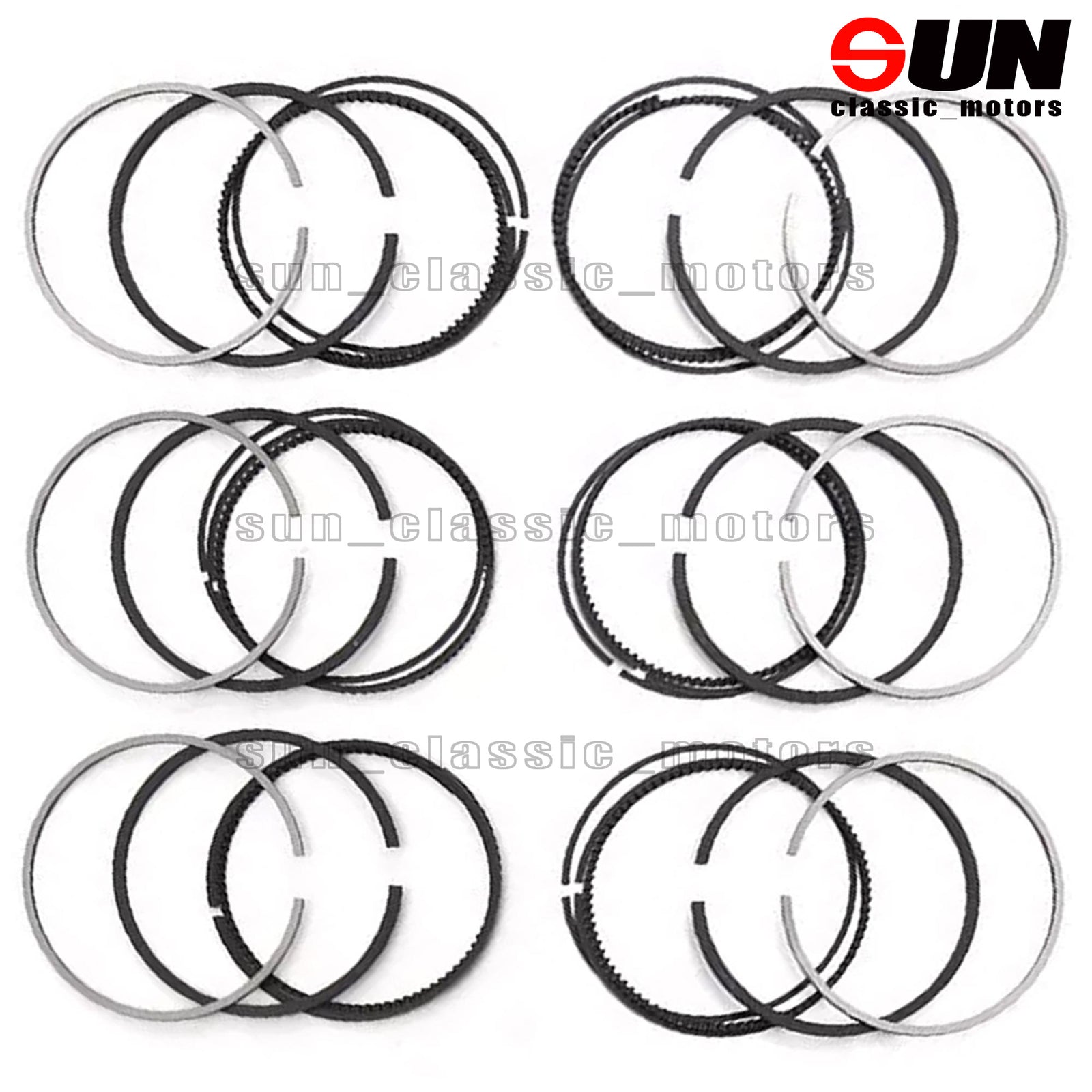 6-Piece Piston Ring Kit STD for 335i, 535i, X6, Z4, E60, E71, E90, N54B30A 3.0-