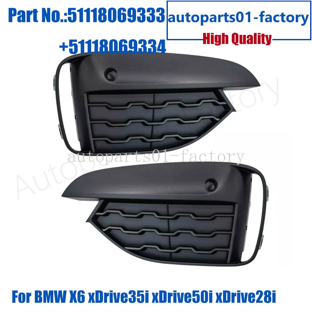 1Pair Front Bumper Left Right Grille for BMW X6 F16 M Sport 2013-2018