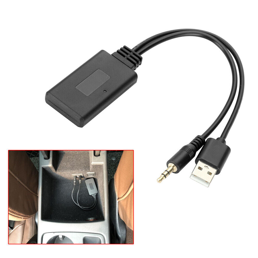 Bluetooth 5.0 Receiver Adapter USB + 3.5mm Jack Stereo Audio For Car AUX Speaker
