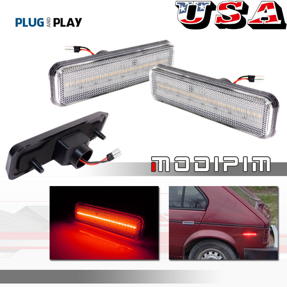 Clear Red LED Rear Side Marker Light for 1972 - 1974 for Plymouth Barracuda Satellite - v