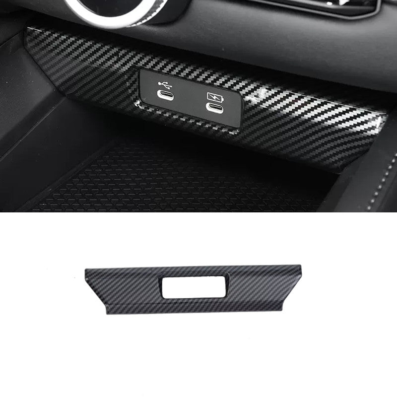 for Honda Accord 2023 2024 USB Power Trim Panel Cover Frame Carbon Fiber 1pcs v
