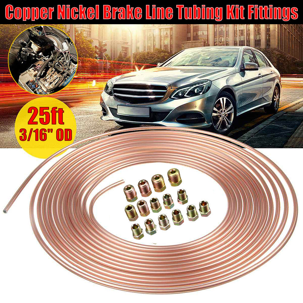 3/16 inch OD Copper-Nickel Brake Wire Automotive Tube Kit 25 ft Coil Roller Hoses