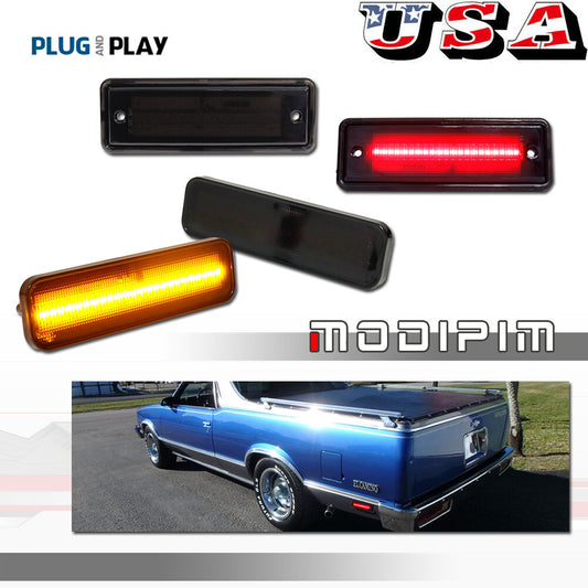 Smoked amber/red LED side marker lights suitable for 78-87 El Camino, Caballero, and Malibu- v