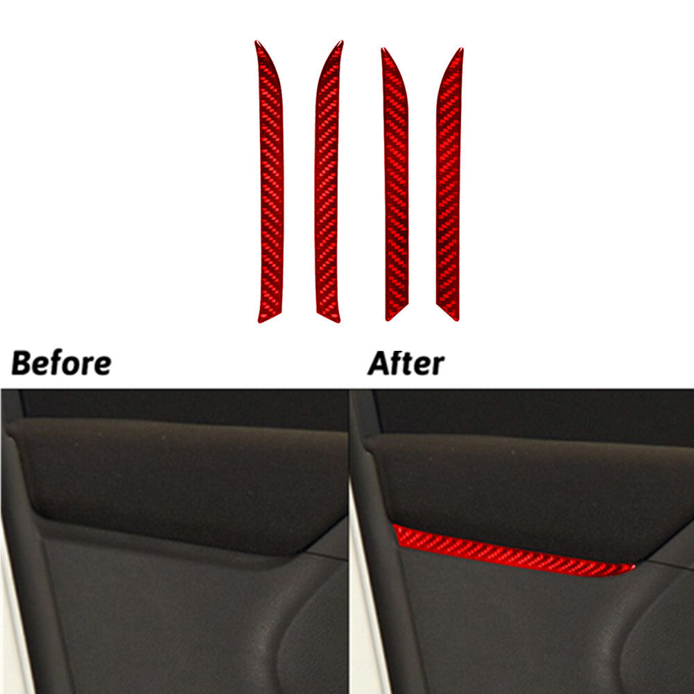 12Pcs Interior Decorative Set Cover Trim Carbon Fiber for Honda CRV 2017-021 Red v