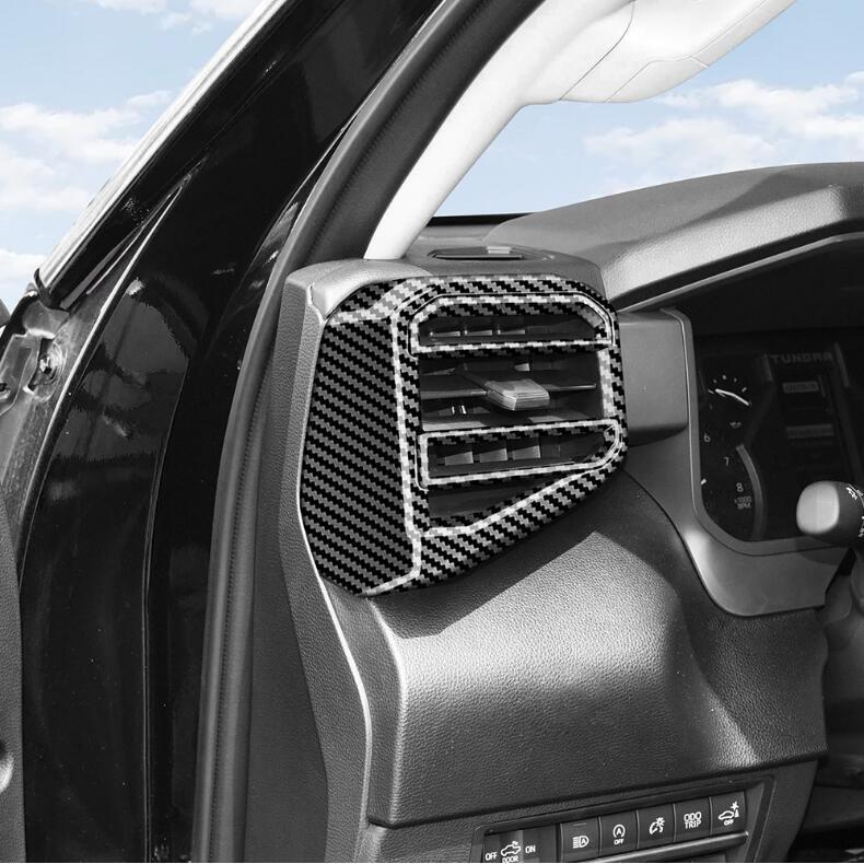 For Tundra 2022-2024 Car Dashboard Air Vent Cover Trim Carbon Fiber Look v