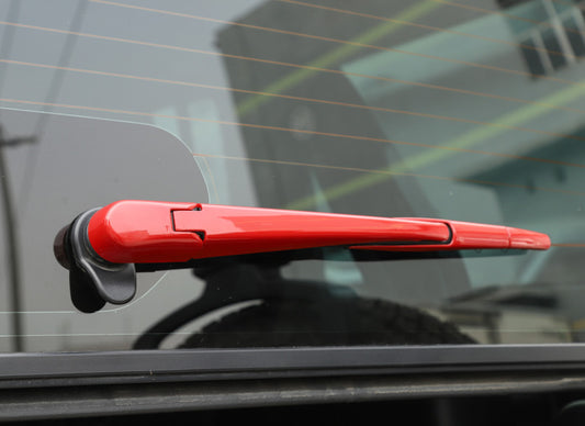 Red trim on front and rear windshield wipers for Jeep for Wrangler JL