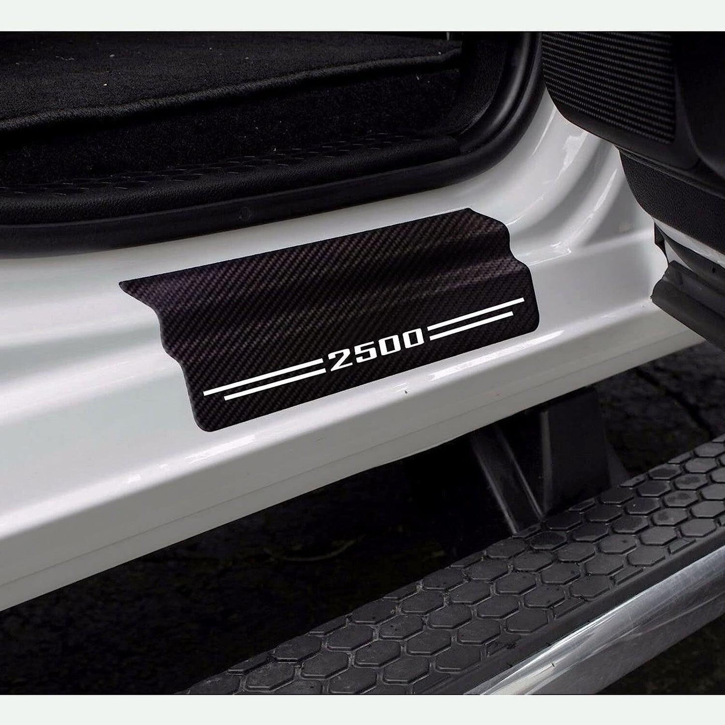 4pcs for Dodge for Ram 2500 Carbon Fiber Cab Truck Door Sill Plate Cover Protectors