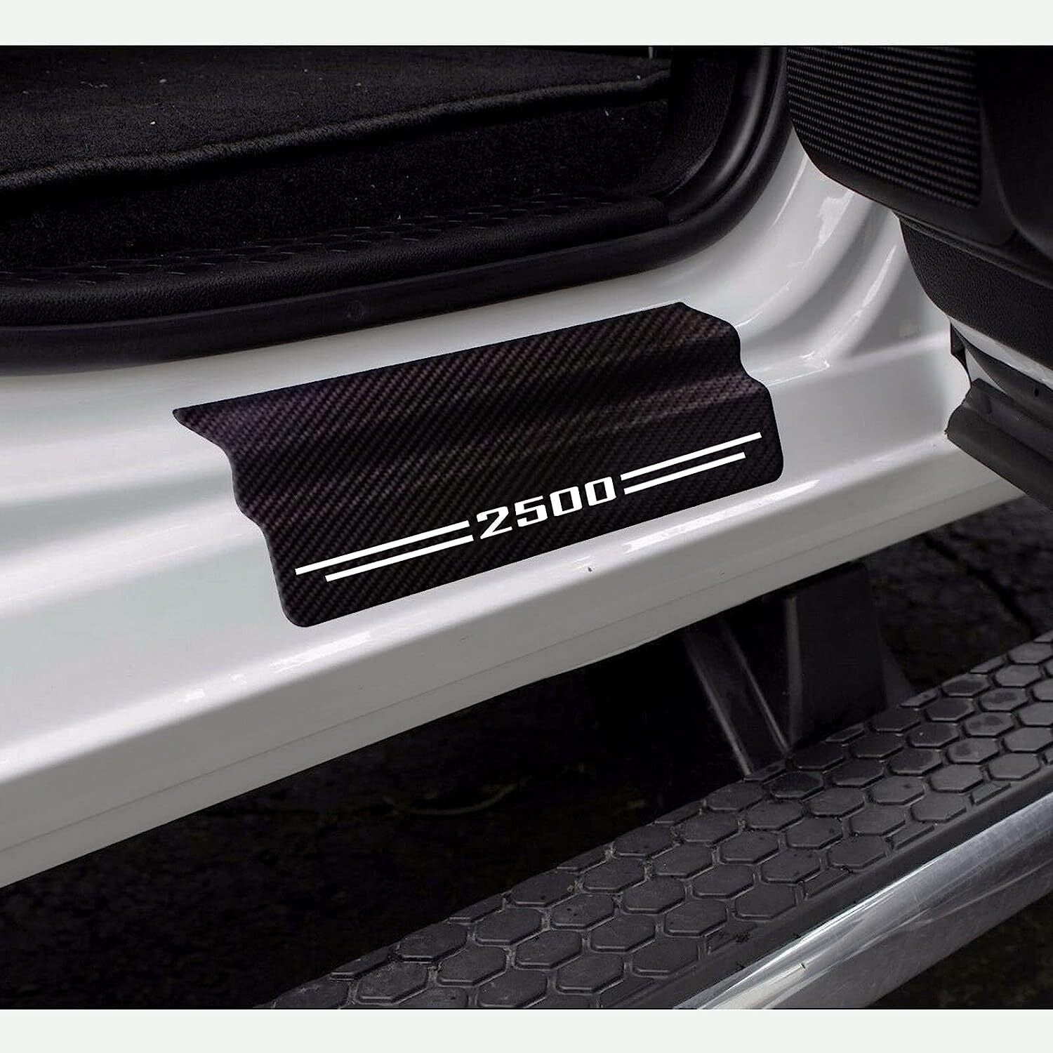 4pcs for Dodge for Ram 2500 Carbon Fiber Cab Truck Door Sill Plate Cover Protectors