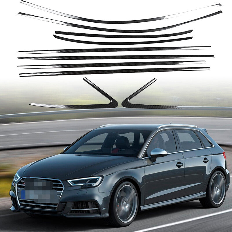 Stainless Black For 2015-2020 for Audi A3 S3 Sedan Car Window Trim Strip Cover Trim n