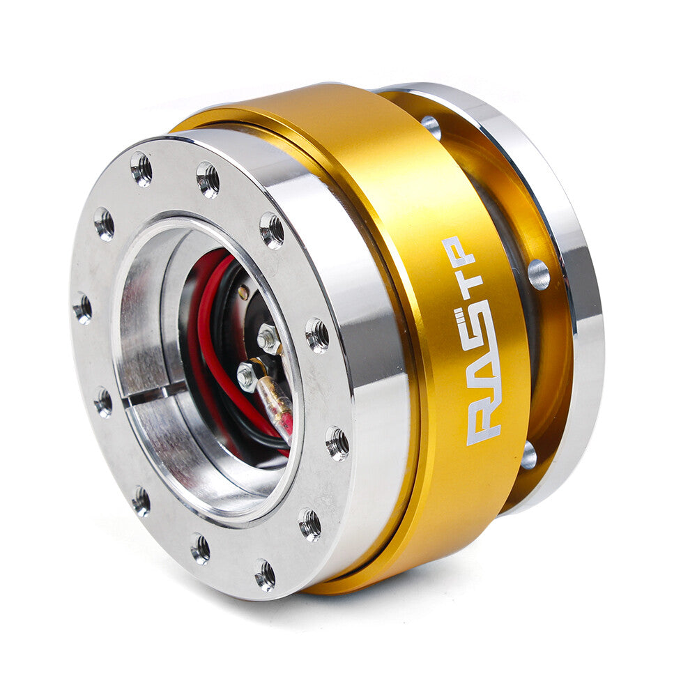 14inch Gold Steering Wheel Drifting Deep Dish Gold Ball Quick Release Adapter