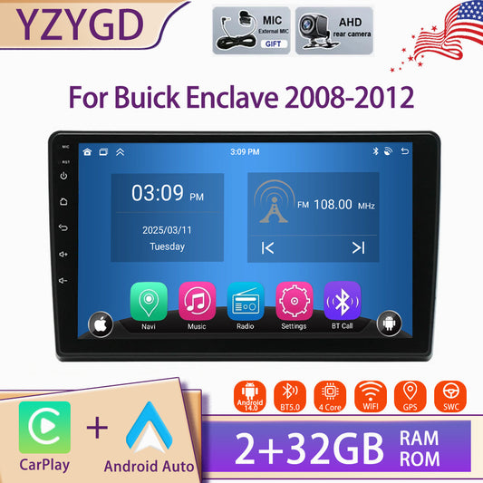 Android Auto Carplay for Buick Enclave 2008-2012 Car Stereo Radio GPS Screen SWC