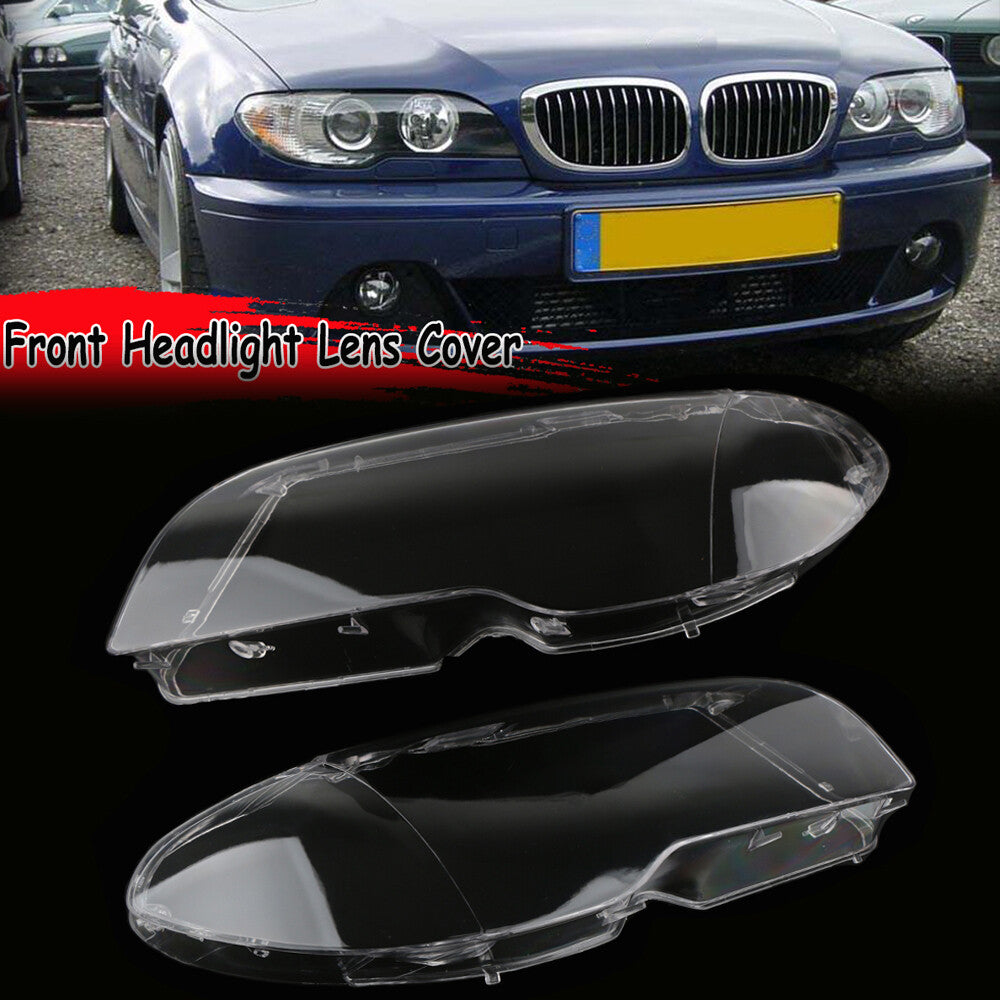 2-Piece Headlight Lens Covers for 2004-2006 for BMW 3 Series E46 2DR Coupe