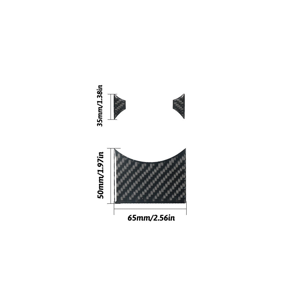 3Pcs Carbon Fiber Watercup Holder Cover Trim Sticker for Ford for Mustang 2005-2009