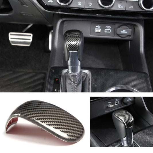 Carbon Fiber Steel Gear Shift Knob Cover Trim Kit for Honda for Civic 11th 2022 2023