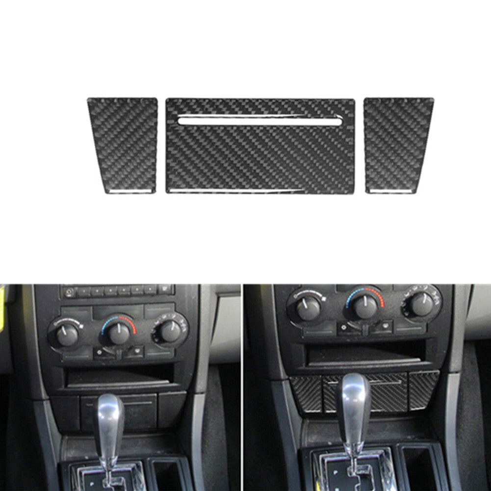 Red Rear Center Console Frame Trim Cover Carbon Fiber For 350Z 2006-2009 v
