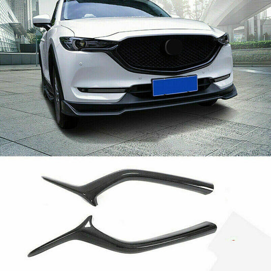 Carbon Fiber Black Front Center Grille Grill Cover Trim for Mazda CX-5 2017-2021
