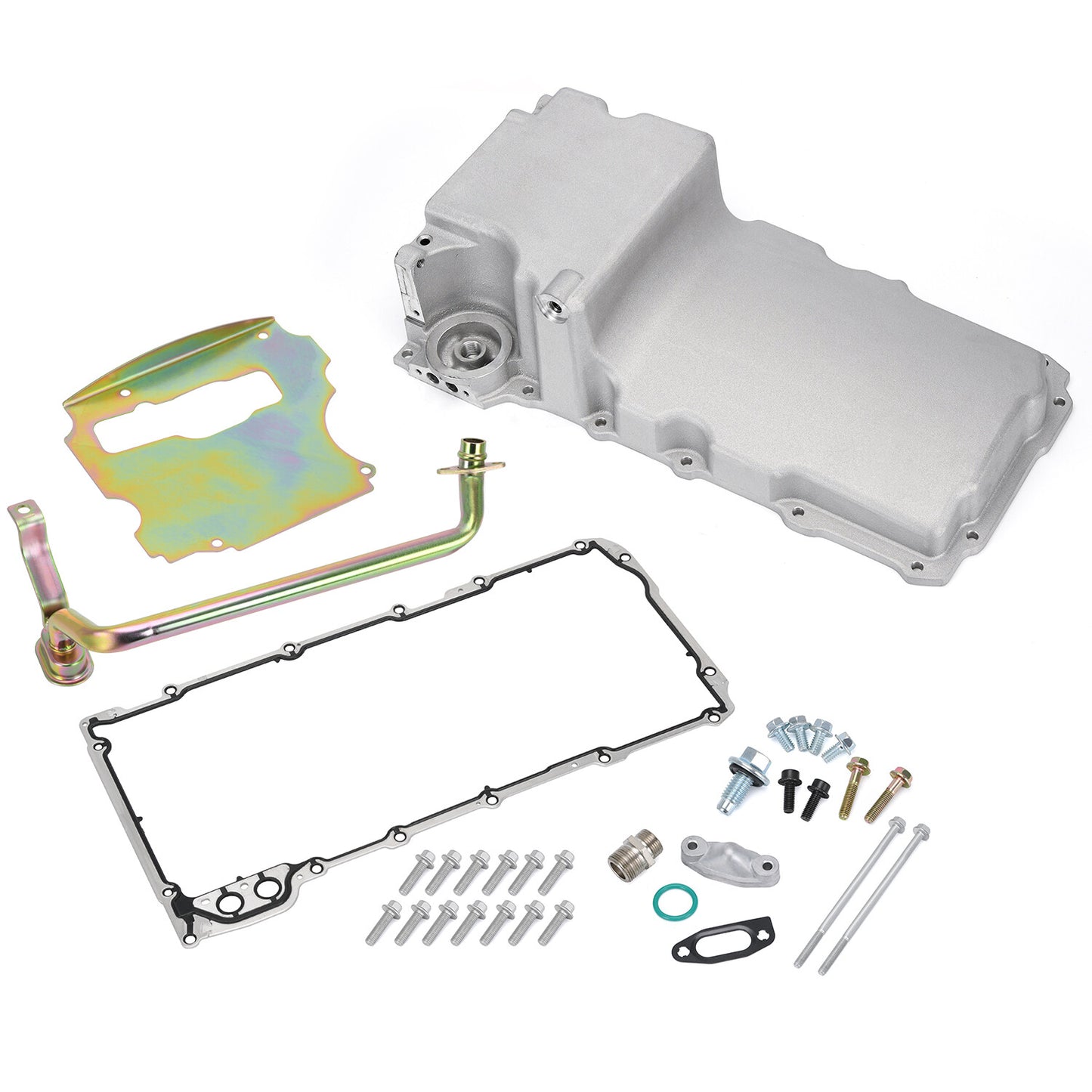 Aluminum Oil Pan Kit Rear Sump Low Profile Polished for 55-87 GM LS1 LS2 LS3