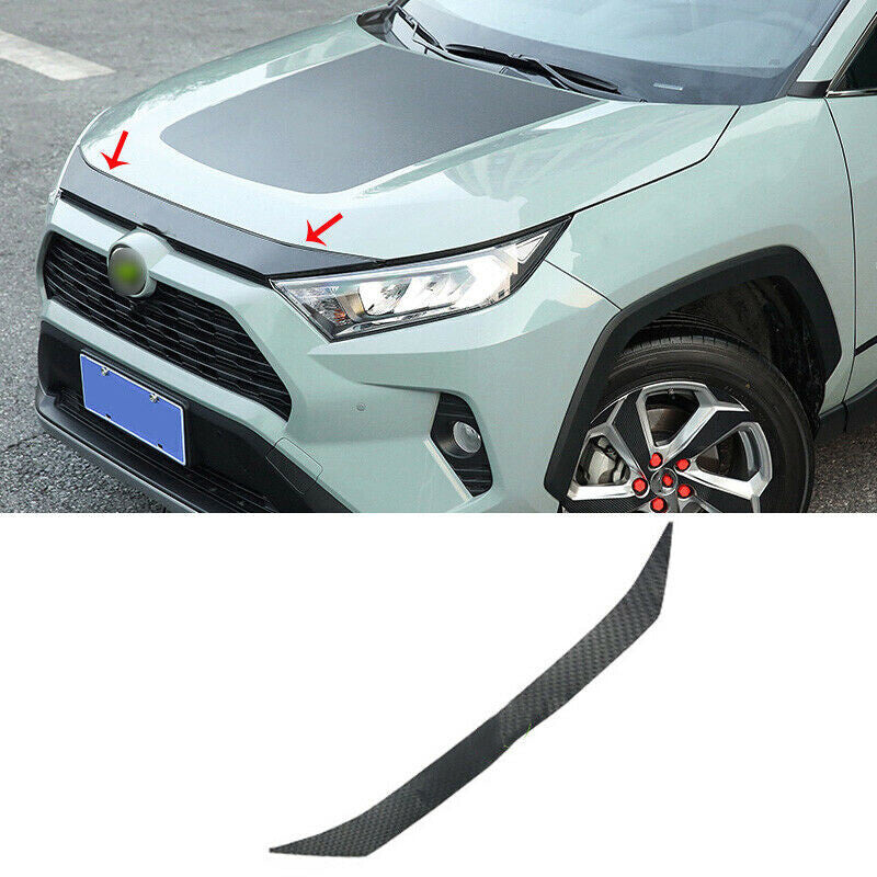 for Toyota RAV4 2019-2024 Carbon Fiber Look Front Engine Hood Cover Sticker Trim